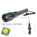 3 Beleuchtungsmodi 3 AA Batteriebetriebene Halbautomatik Aluminium Cree T6 10W grüne LED Taschenlampe